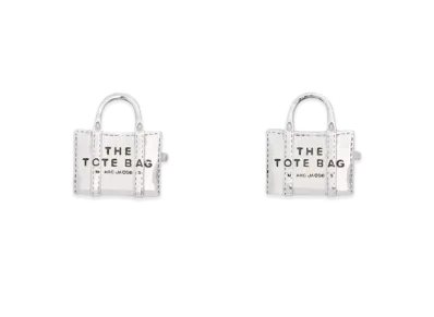 Marc Jacobs The Tote Bag Stud Earrings "Light Antique Silver"