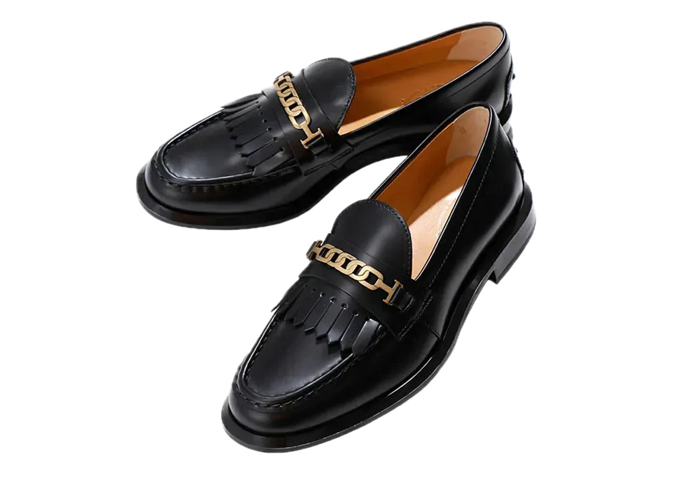 TOD'S Women's Loafers in Leather "Black" XXW66K0HB20 B999