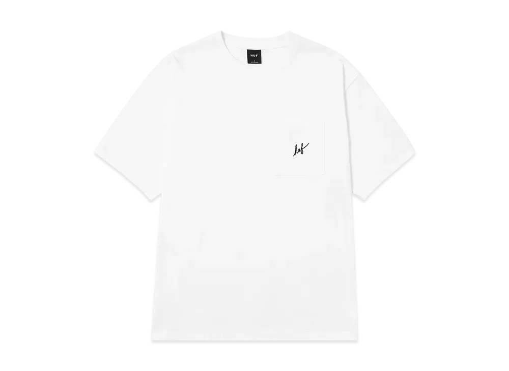 HUF Script Pocket Tee "White"