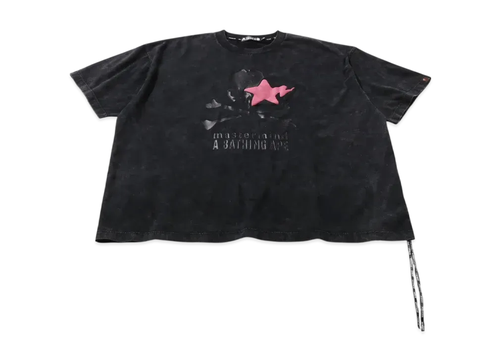 A BATHING APE x mastermind JAPAN Garment Dye Logo Relaxed Fit Tee "Black"