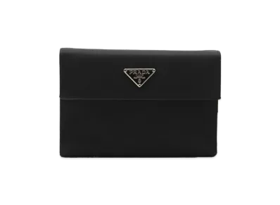 Prada Saffiano Nylon Compact Wallet "Black"