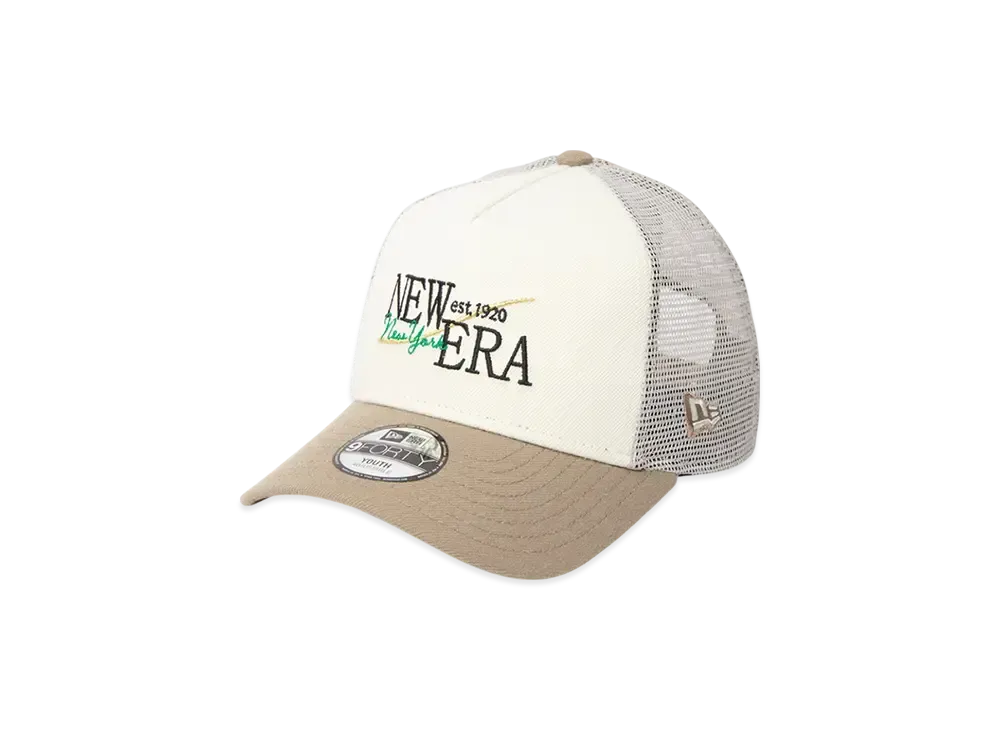 NEW Youth 9Forty A-Frame Tracker Wind Logo "Chrome/British Khaki"