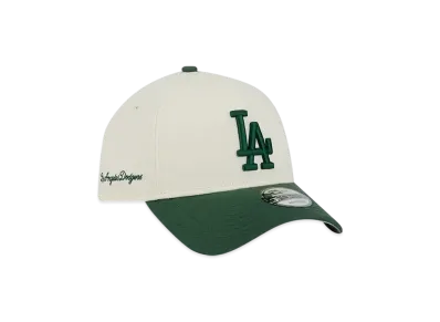 NEW ERA 9Forty A-Frame Side Script Los Angeles Dodgers "Chrome White/Dark Green"
