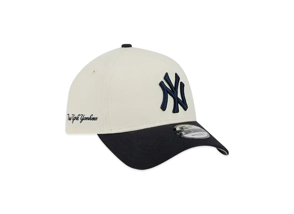 NEW ERA 9Forty A-Frame Side Script New York Yankees "Chrome White/Navy"