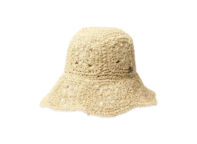 NEW ERA Adventure Wide Brim Paper Crochet Hat "Light Beige"