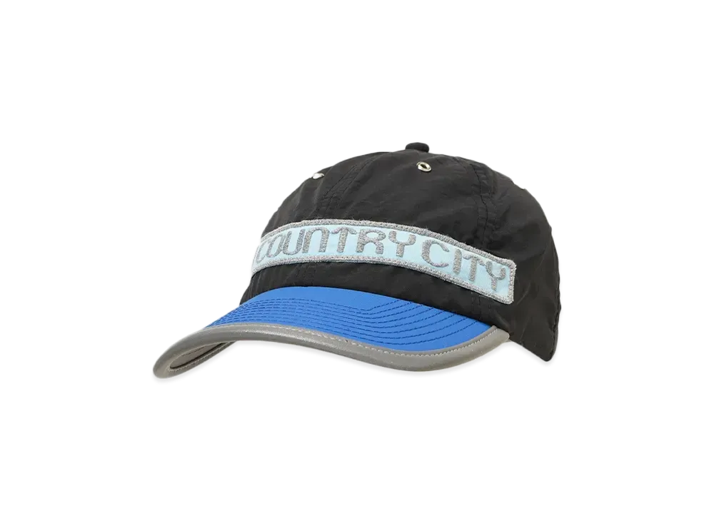 SURPLUS RESEARCH x CITY COUNTRY CITY NYLON CAP "BLACK x BLUE"