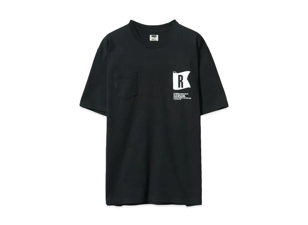 RATS FLAG POCKET TEE "BLACK"