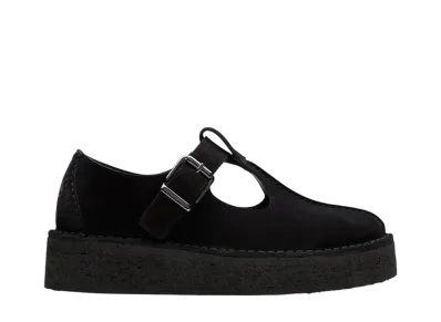 Clarks Women's Trek Wedge Tbar "Black Suede"