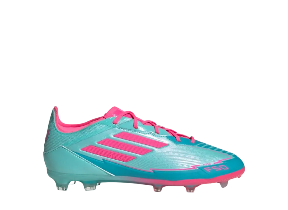 adidas GS Messi F50 Elite FG Cleats "Flash Aqua/Lucid Pink/Lucid Cyan"