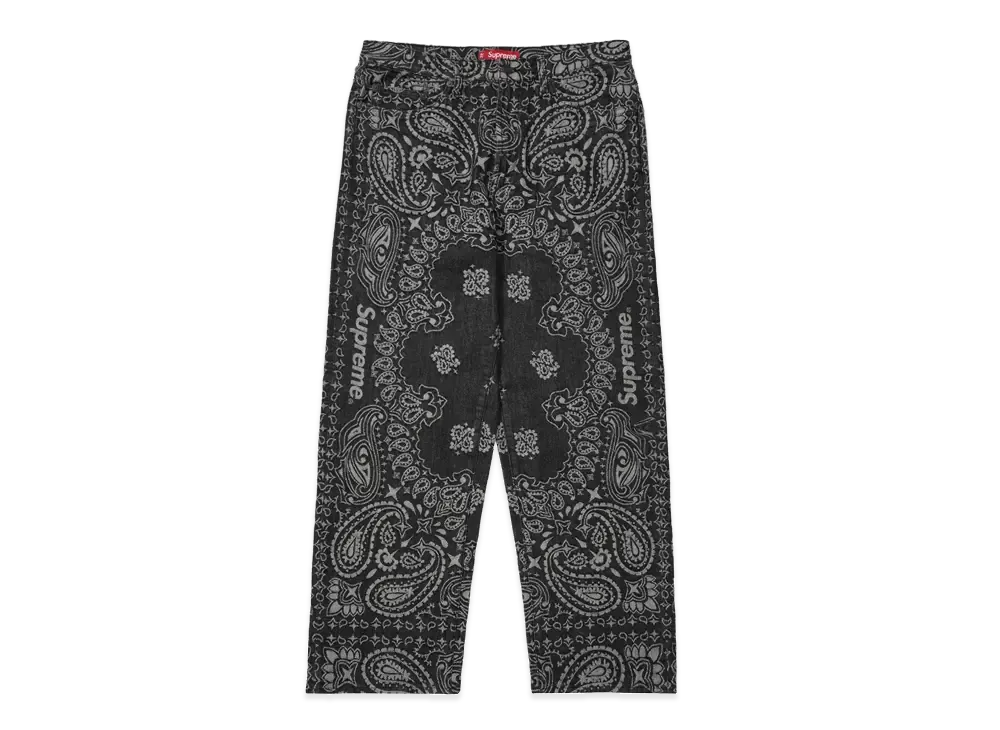 Supreme Bandana Jacquard Baggy Jean "Black"