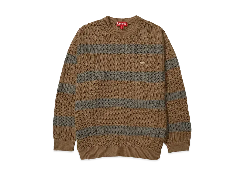 Supreme Loose Gauge Stripe Small Box Sweater "Khaki"