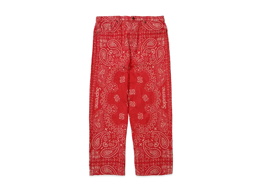 Supreme Bandana Jacquard Baggy Jean "Red"