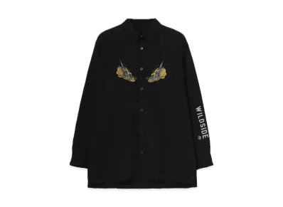 WILDSIDE Yohji Yamamoto x Ryu Ga Gotoku Studio Kirin Cotton Embroidery Shirt "Black"