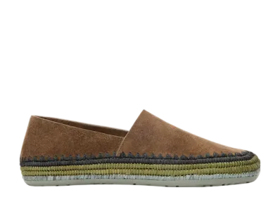 LOEWE Rio Slipper in Suede and Raffia "Brown"