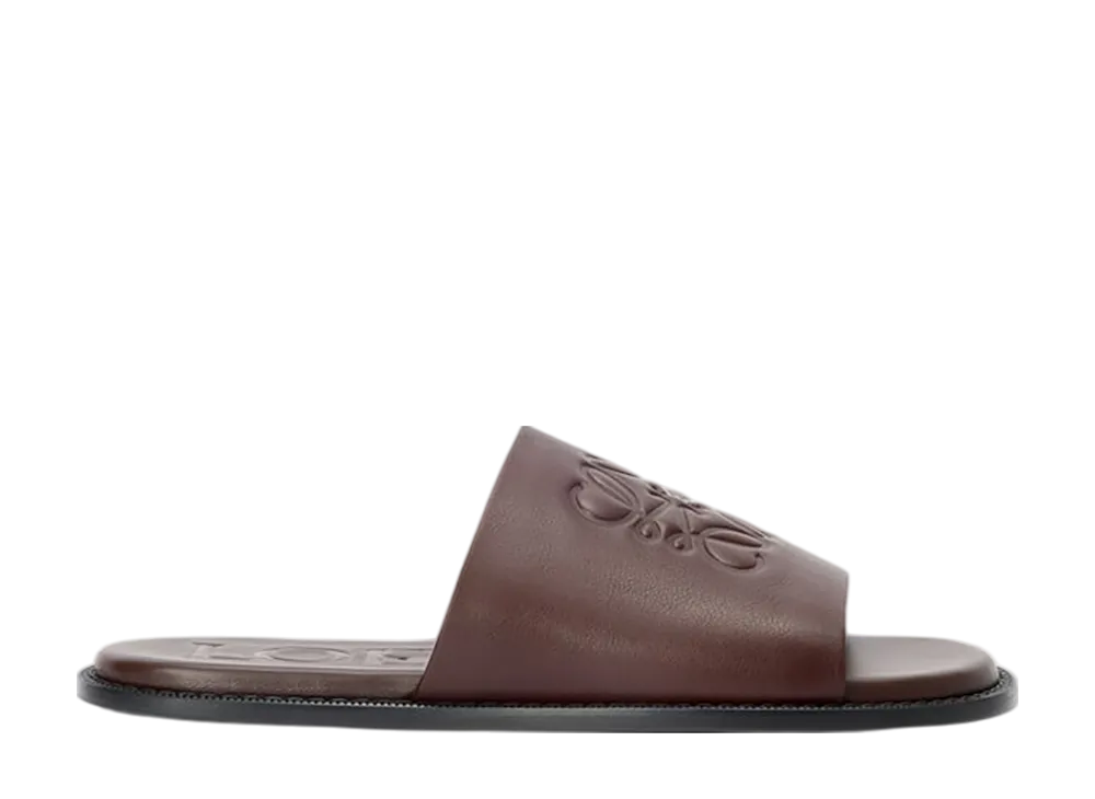 ロエベ フレックス アナグラム スライド ソフトカーフ "オックスブラッド"