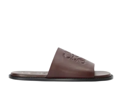 LOEWE Flex Anagram Slide in Soft Calfskin "Oxblood"