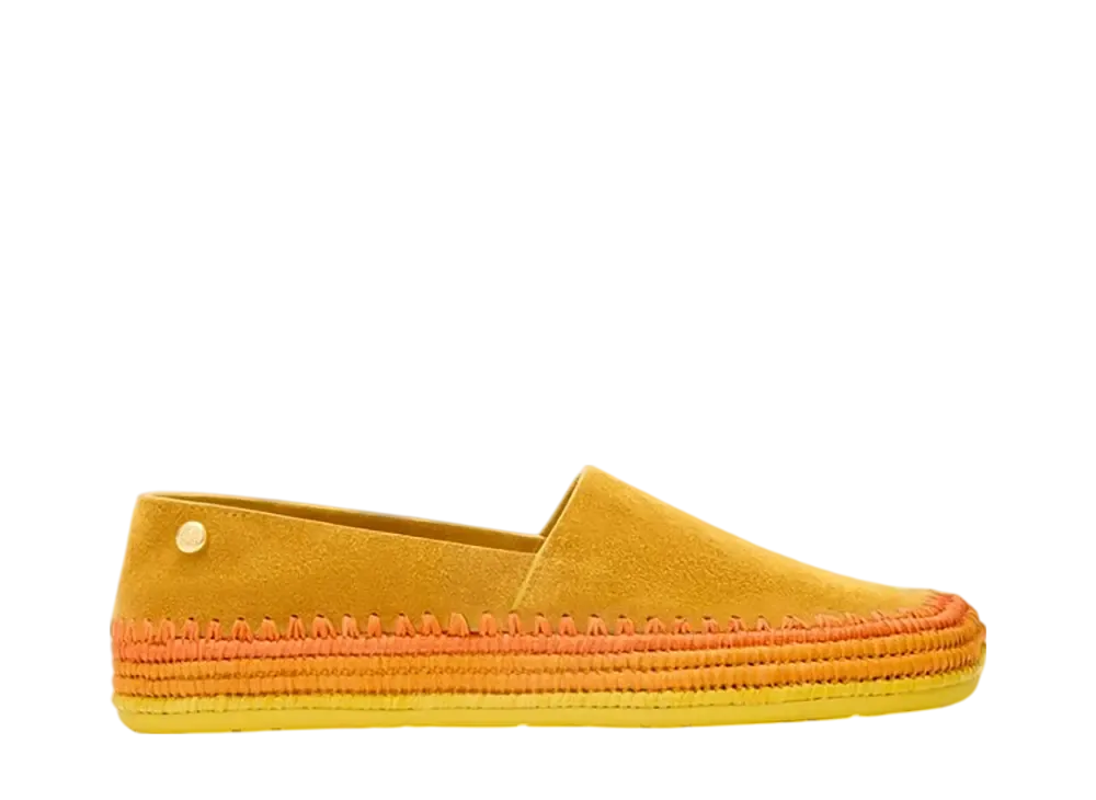 LOEWE Women's Rio Slipper in Suede and Raffia "Orange"