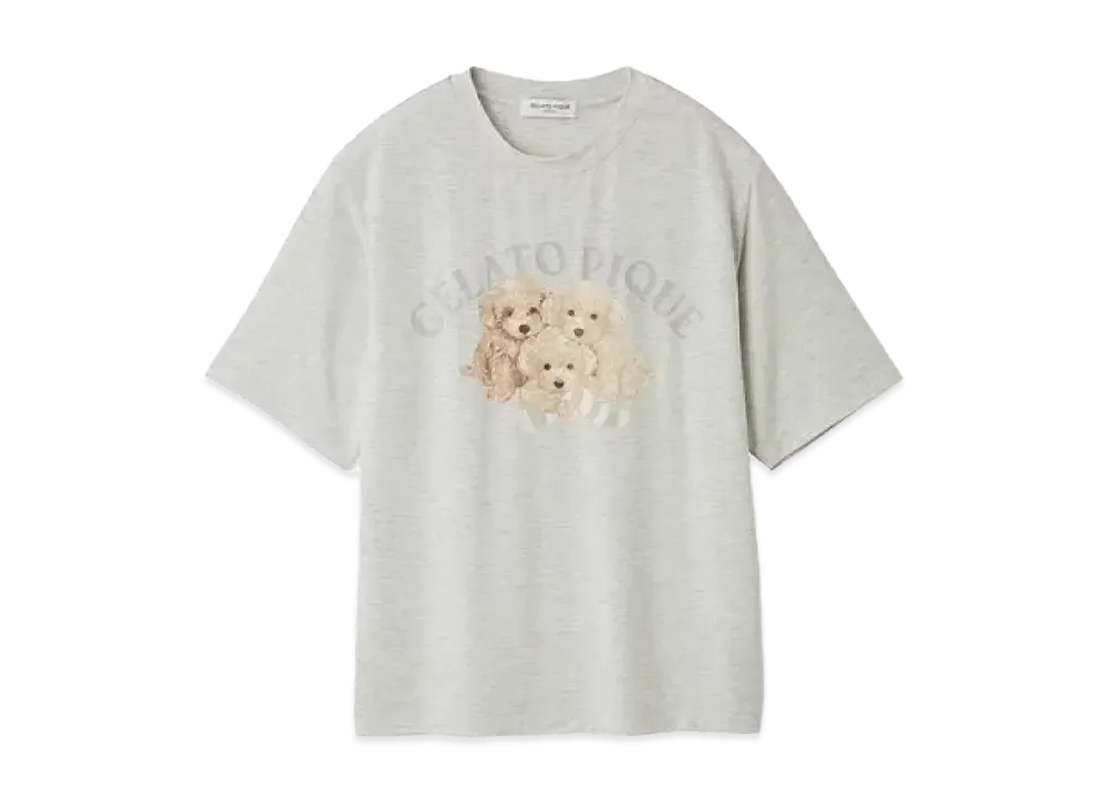 GELATO PIQUE Toy Poodle One Point T-Shirt "Gray"