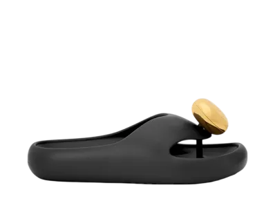 LOEWE Women's Foam Pebble Sandal "Black/Gold"