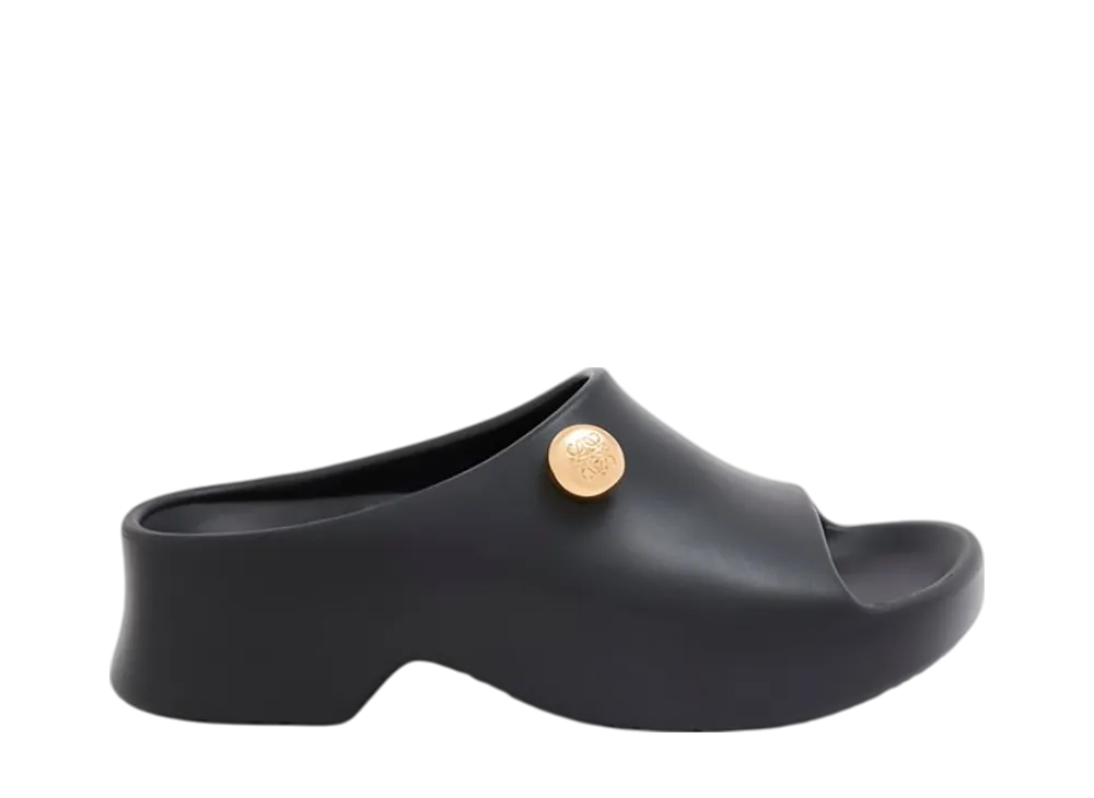 ロエベ ウィメンズ フォーム ペブル スライド "ブラック/ゴールド"