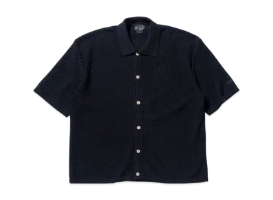NEW ERA BLACK LABEL SS25 Short Sleeve Crochet Knit Shirt "Black"