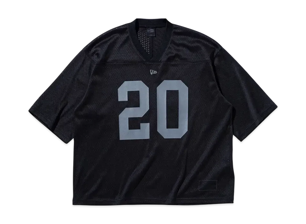 NEW ERA BLACK LABEL SS25 Oversized Mesh Football T-Shirt "Black"