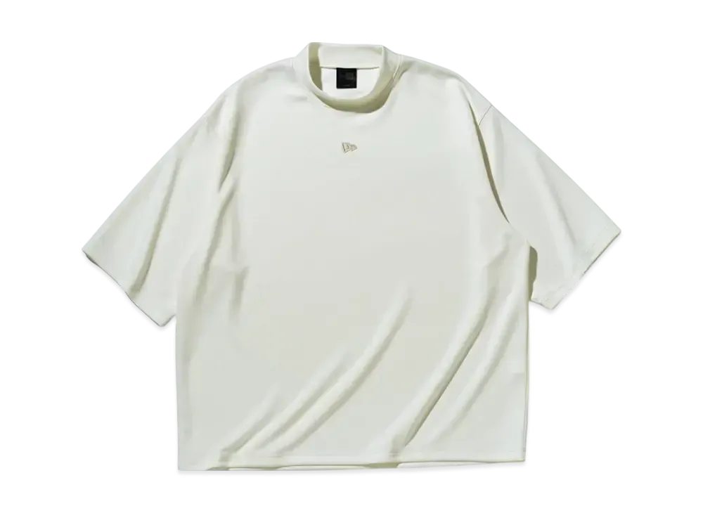 NEW ERA BLACK LABEL SS25 Short Sleeve Oversized Smooth Jersey Mockneck T-shirt "Chrome White"