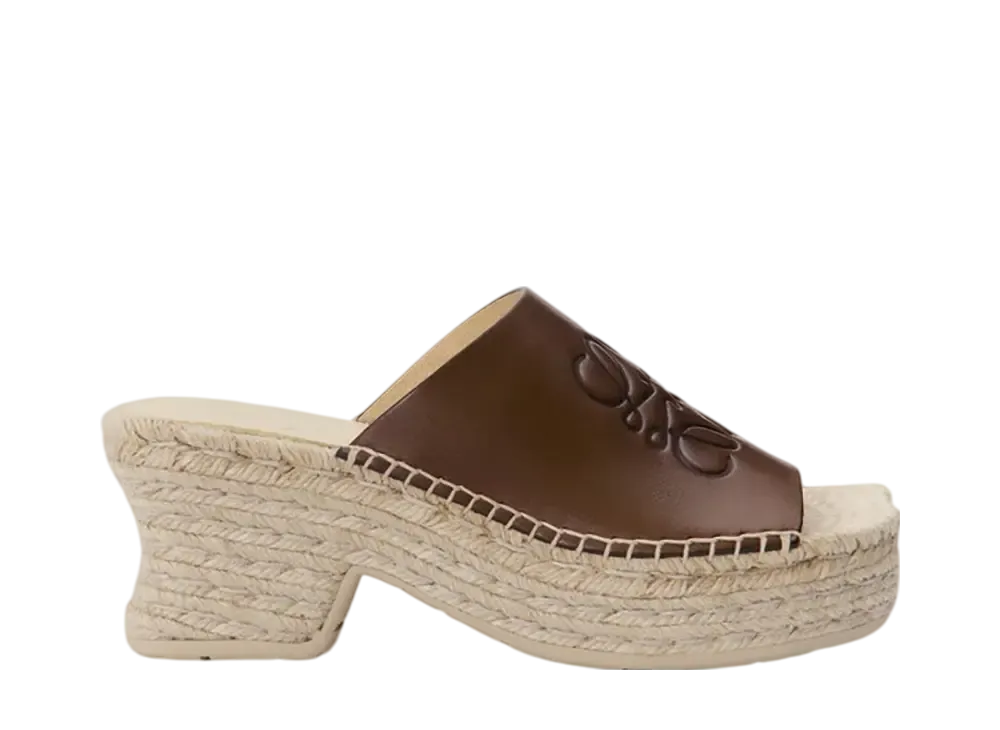 ロエベ ウィメンズ ペタル エスパドリーユ プラットフォーム スライド ベジタブルタンニンカーフ "ブラウン"