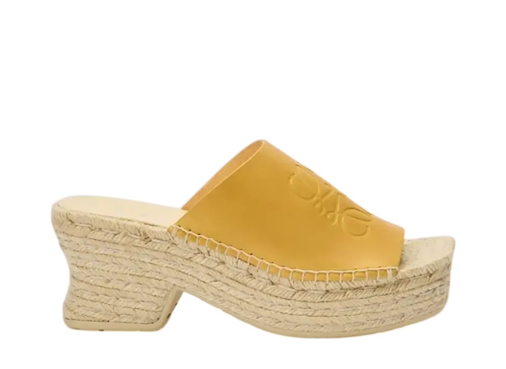 ロエベ ウィメンズ ペタル エスパドリーユ プラットフォーム スライド ベジタブルタンニンカーフ "オークル"
