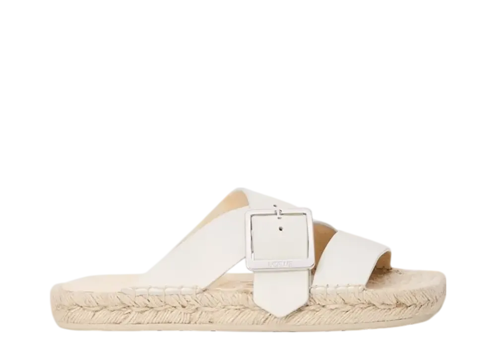 ロエベ ウィメンズ ペタル エスパドリーユ スライド ソフトカーフ "ホワイト"