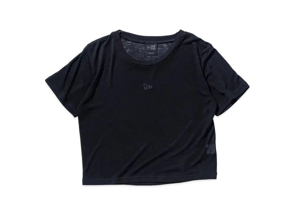 NEW ERA BLACK LABEL SS25 Women's Short Sleeve Cropped Sheer T-shirt "Black"