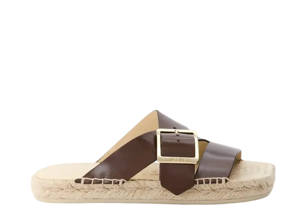 ロエベ ウィメンズ ペタル エスパドリーユ スライド ベジタブルタンニンカーフ "ブラウン"