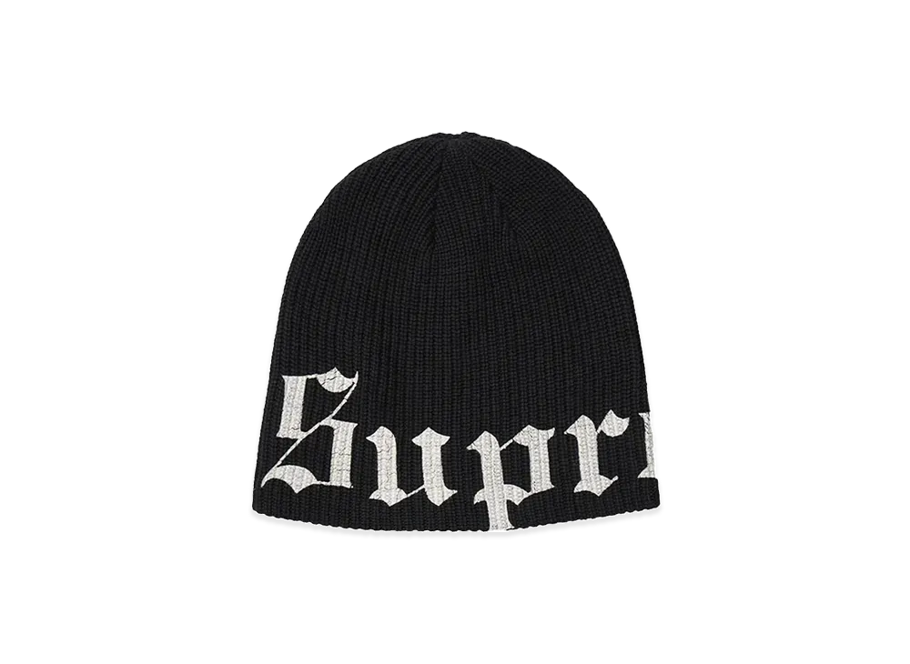 Supreme Old English Printed Beanie "Black"