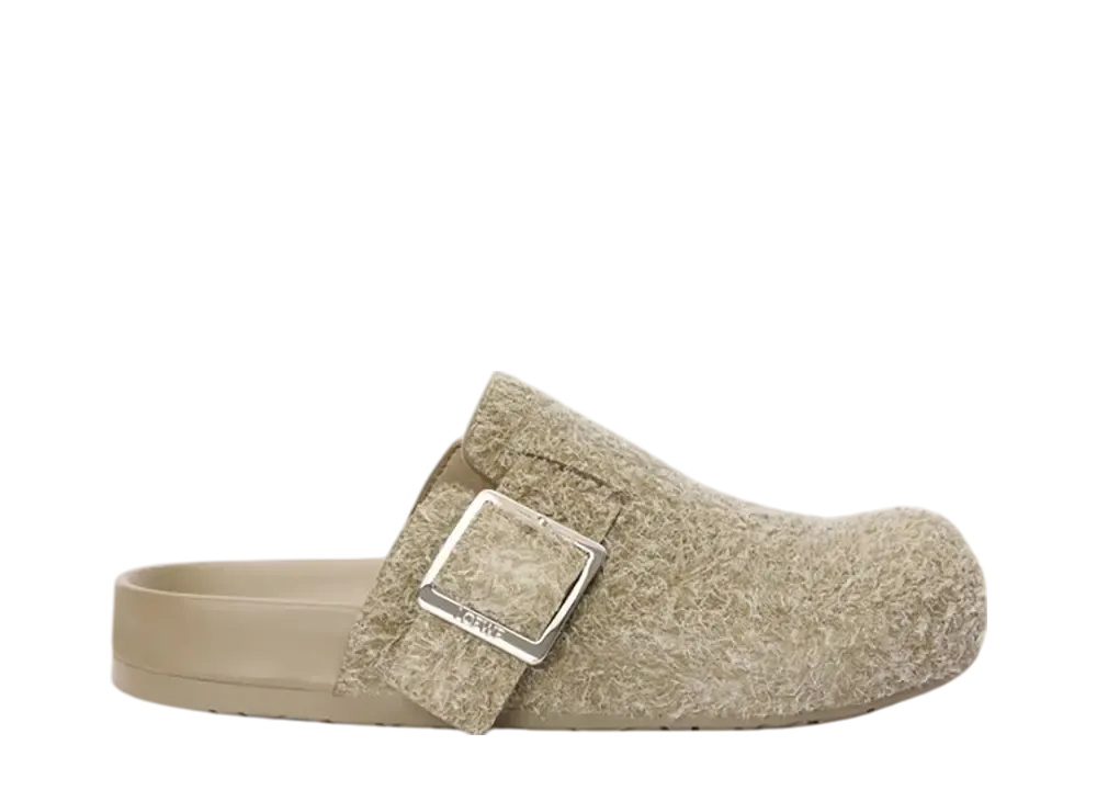 ロエベ ウィメンズ イーズ バックル ミュール ブラッシュドスウェード "カーキグリーン"