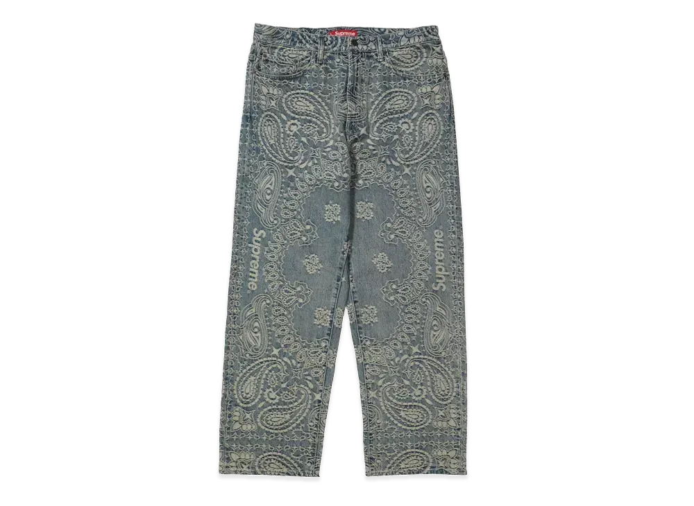 Supreme Bandana Jacquard Baggy Jean "Blue"