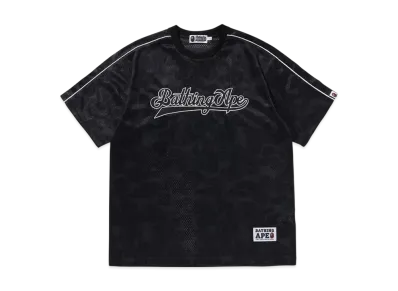 A BATHING APE Camo Stripe Baseball Logo Relaxed Fit Tee "Black"