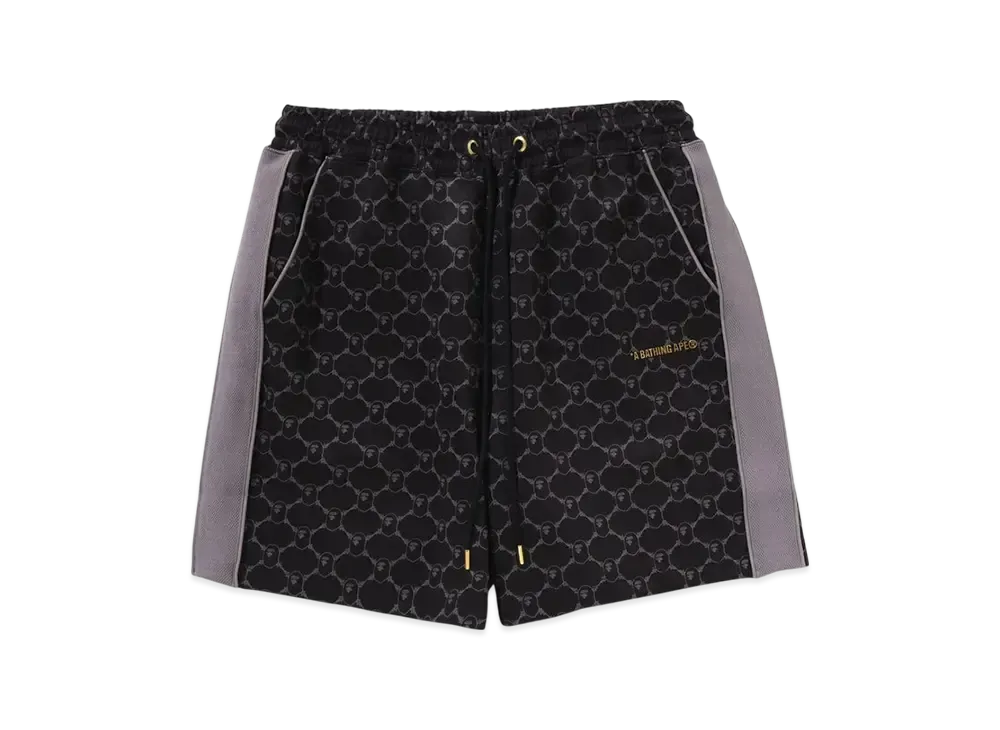 A BATHING APE College Monogram Relaxed Fit Sweat Shorts "Black"