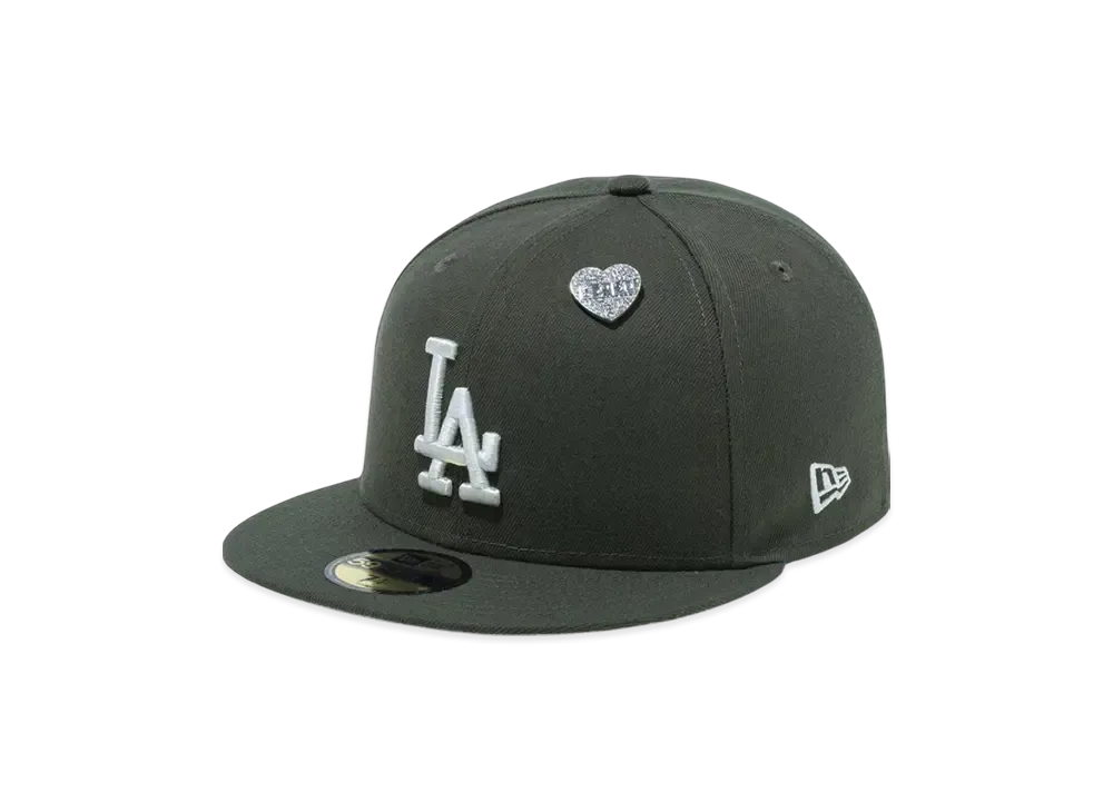 NEW ERA 59Fifty 59Fifty Day Memorial Collection Los Angeles Dodgers Pins "Dark Pewter"
