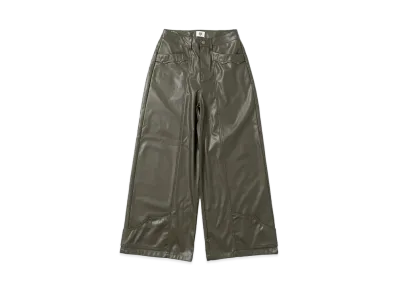 HTH flap leather pants "KHAKI"