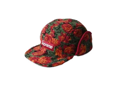 Supreme Roses Sherpa Fleece Earflap Camp Cap "Red"