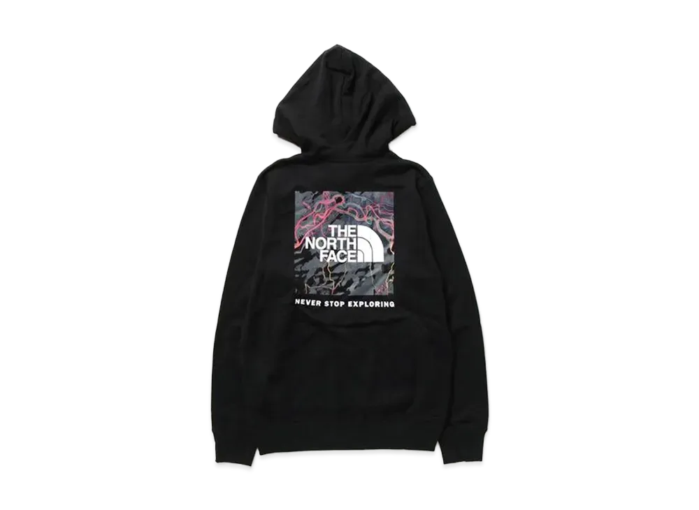The North Face Box NSE Pullover Hoodie Trail Glow Prit "TNF Black/TNF Black"
