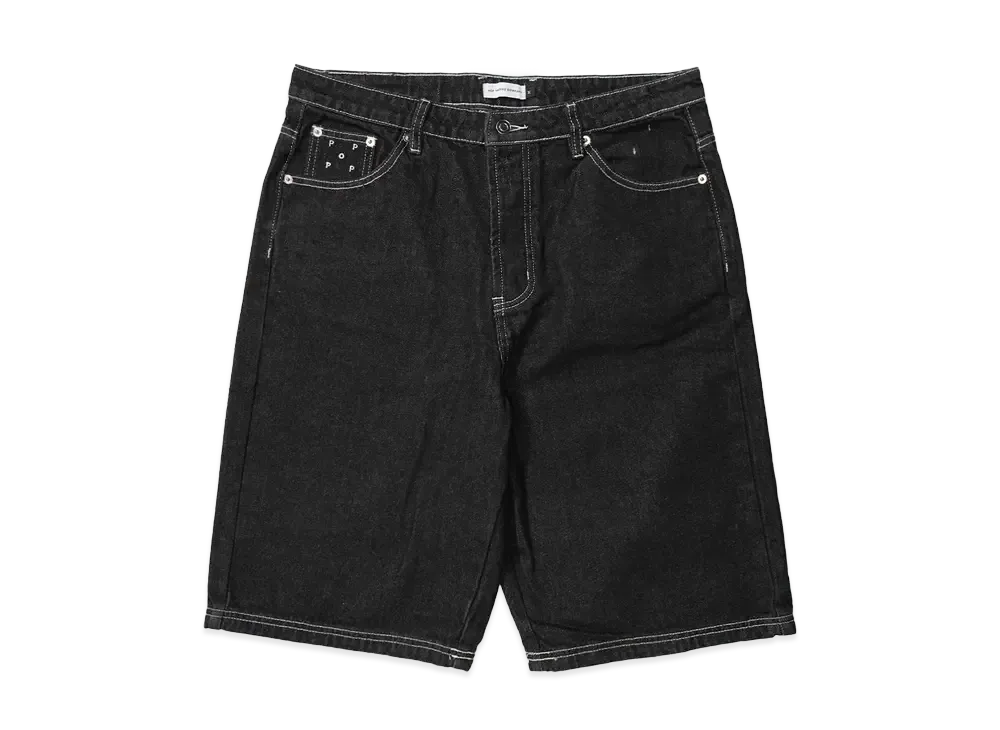 POP TRADING COMPANY longer drs short "BLACK DENIM"