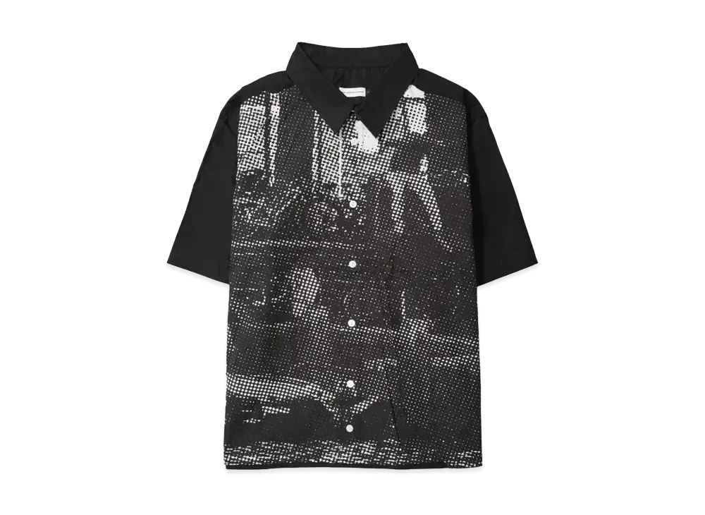 POP TRADING COMPANY chima shortsleeve shirt "BLACK/WHITE"