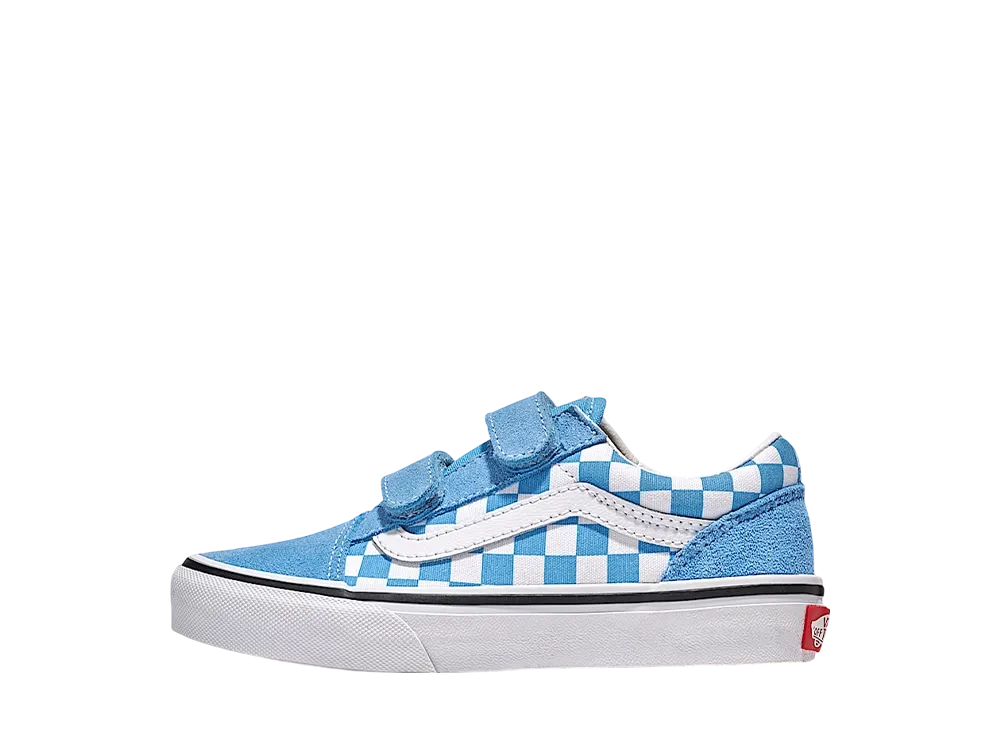 バンズ リトルキッズ オールドスクール V チェッカーボード "ヘリテージブルー/ホワイト"