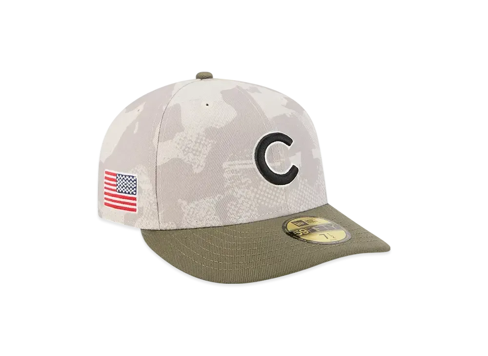 NEW ERA PC 59Fifty On Field MLB 2025 Armed Forces Day Chicago Cubs "Stone"