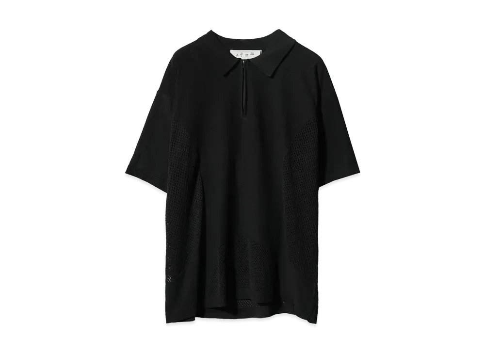 Bal VENTILATION MESH KNIT ZIP POLO "BLACK"