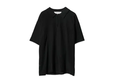 Bal VENTILATION MESH KNIT ZIP POLO "BLACK"