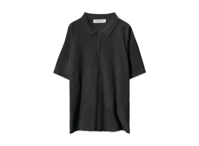 Bal VENTILATION MESH KNIT ZIP POLO "CHARCOAL HEATHER"