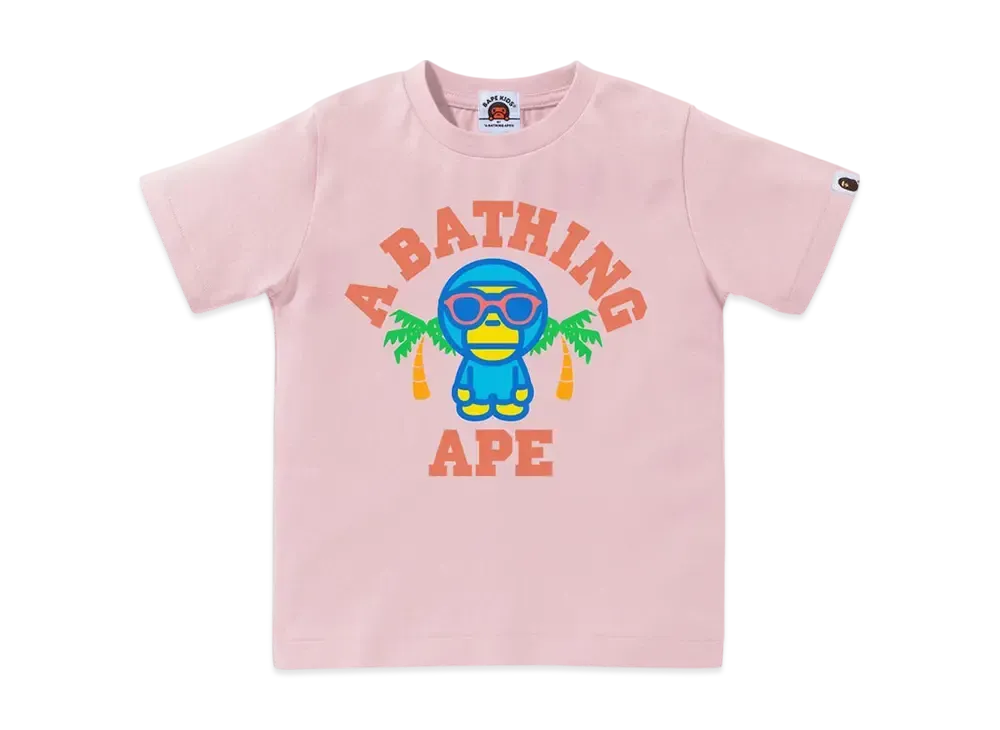 A BATHING APE Colors Milo College Summer Tee "Pink"
