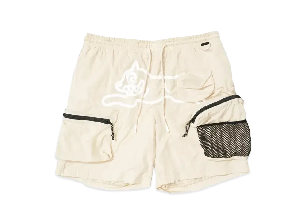 ICECREAM HIKER NYLON MULTI POCKET CARGO SHORTS "FOG"